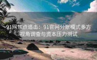 91网焦点追击：91官网分账模式多方视角调查与资本压力测试
