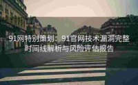 91网特别策划：91官网技术漏洞完整时间线解析与风险评估报告