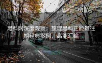 黑料网深度观察：整理黑料正能量往期经典案例，高能汇编