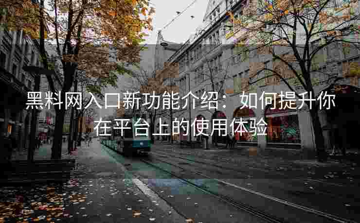 黑料网入口新功能介绍:如何提升你在平台上的使用体验 黑料网入口新功能介绍:如何提升你在平台上的使用体验